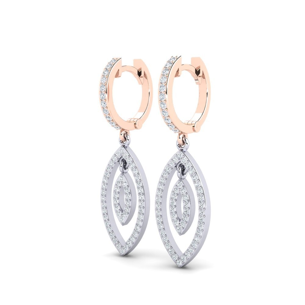 18ct White / Rose Gold Women's Earring Belmen