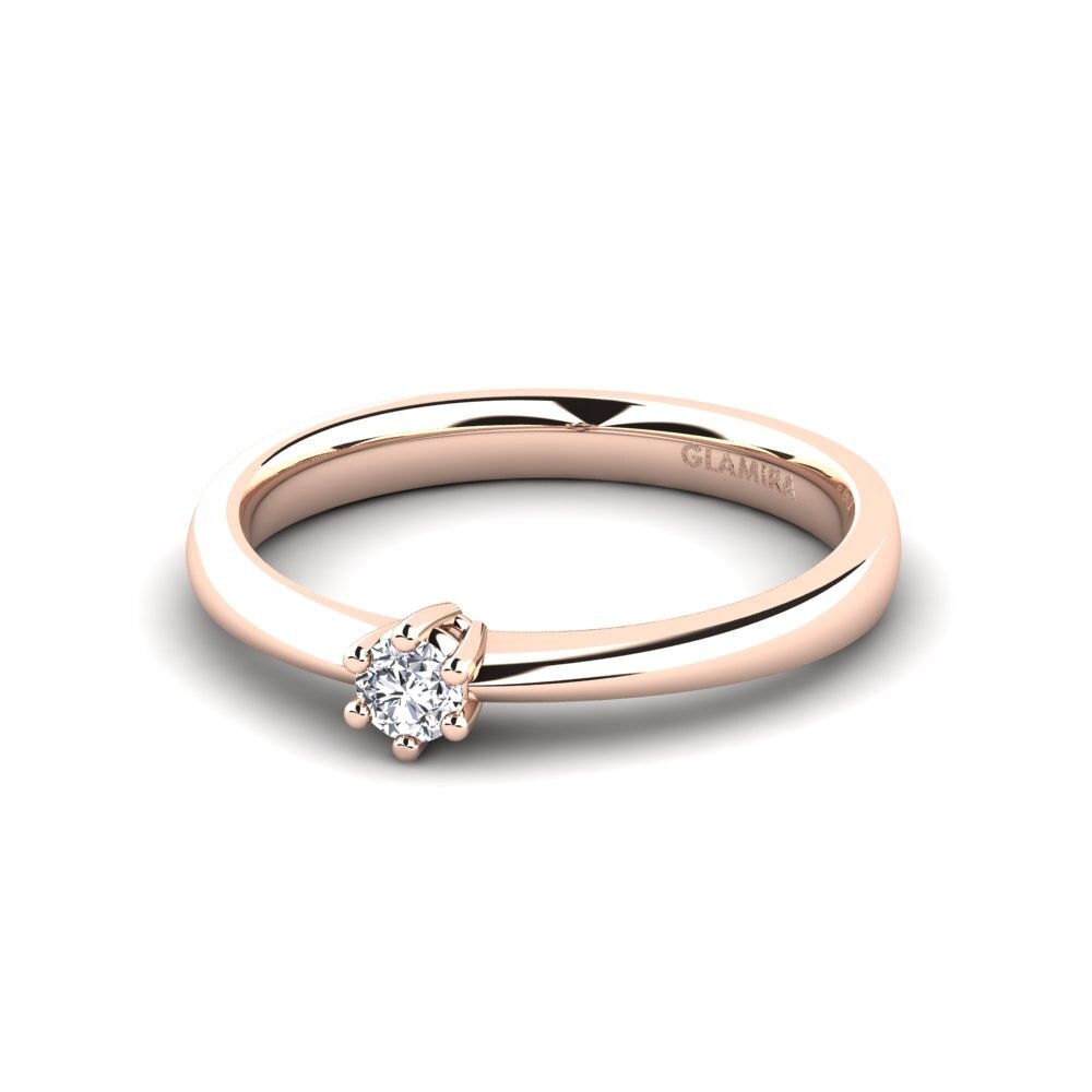 18ct Rose Gold Lab Grown Diamond Women's Ring Belva 0.1 crt