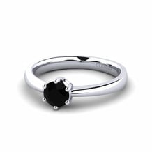 Classic Solitaire Black Diamond Engagement Rings