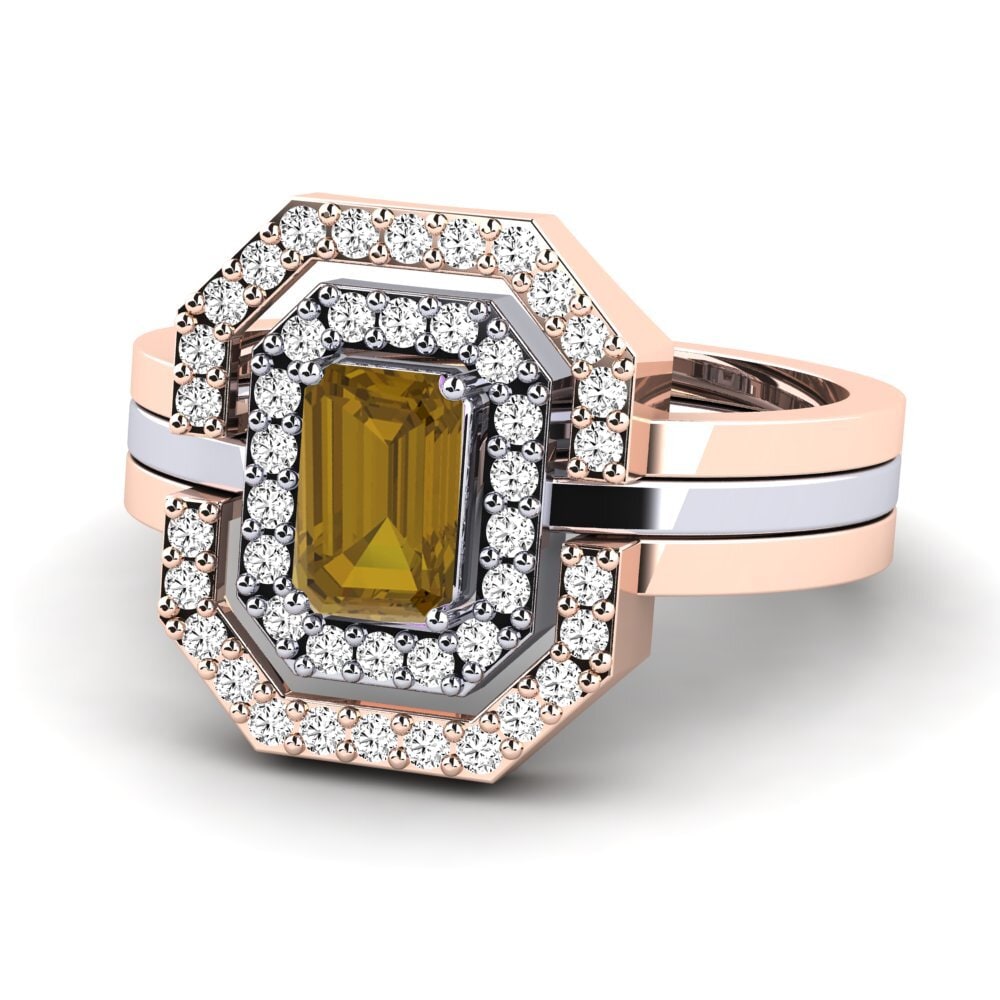 Circón Marrón Anillo Belys SET