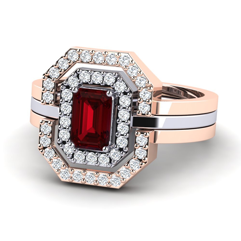 Garnet Ring Belys SET