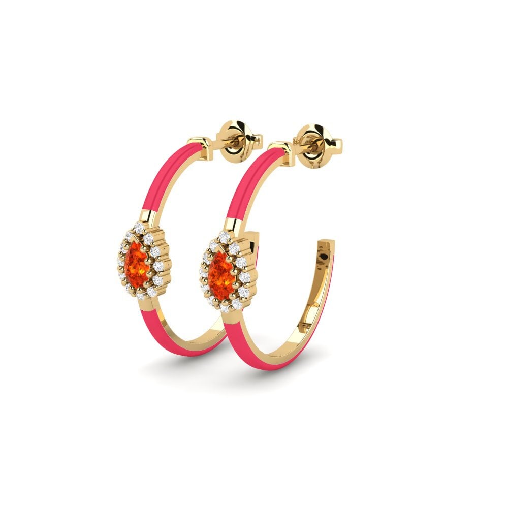 Orange Sapphire Women's Earring Bendigo