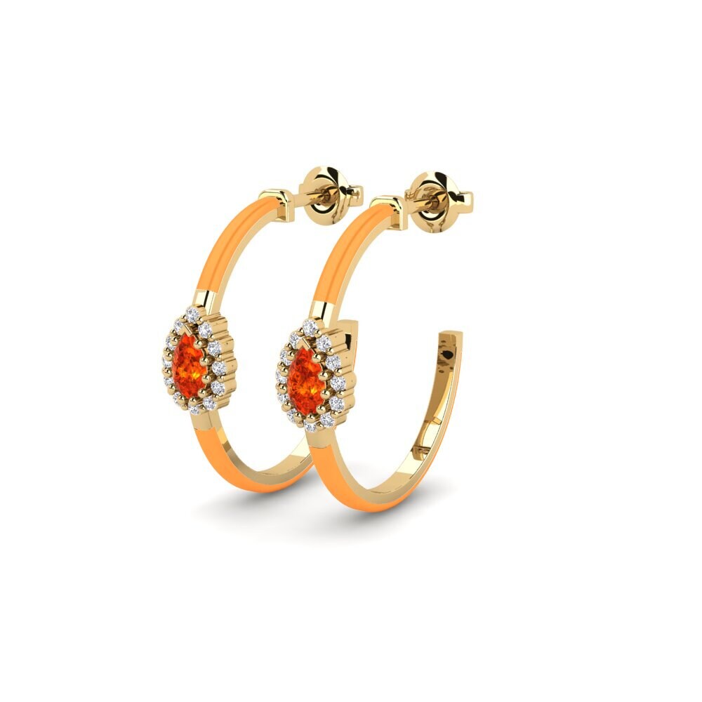 Orange Sapphire Women's Earring Bendigo