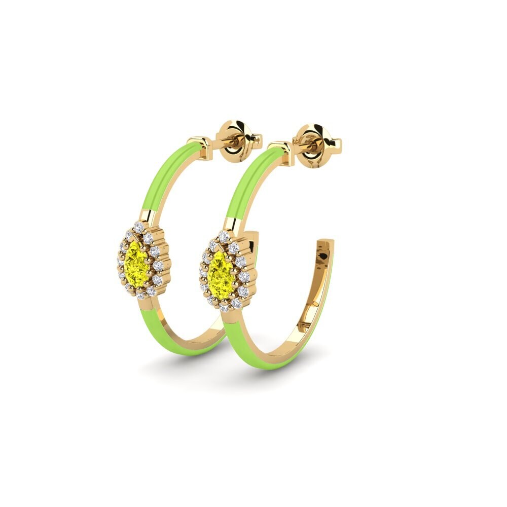 Diamante Amarillo Pendiente de mujer Bendigo