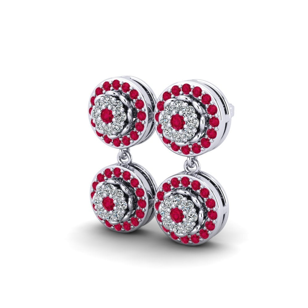 Đá Ruby / Hồng Ngọc Bông tai nữ Benetos