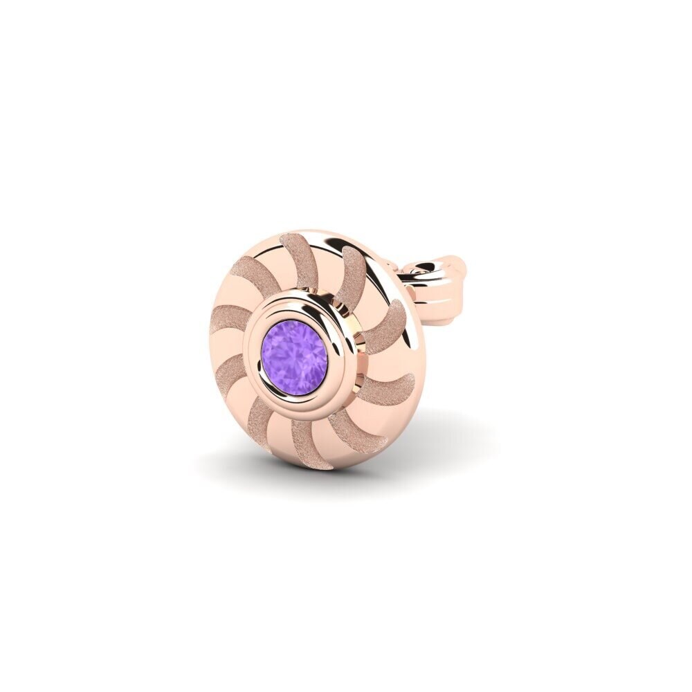 9k Oro Rosa Amatista Pendiente para hombre Bengi