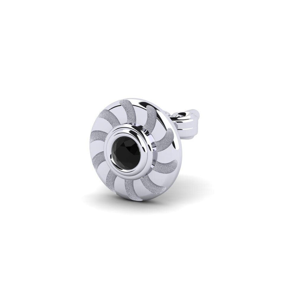 585 Bílé zlato Černý onyx Pánské náušnice Bengi