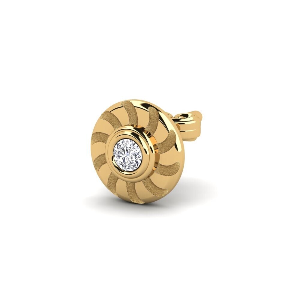 14ct Yellow Gold Lab Grown Diamond Men's Earring Bengi