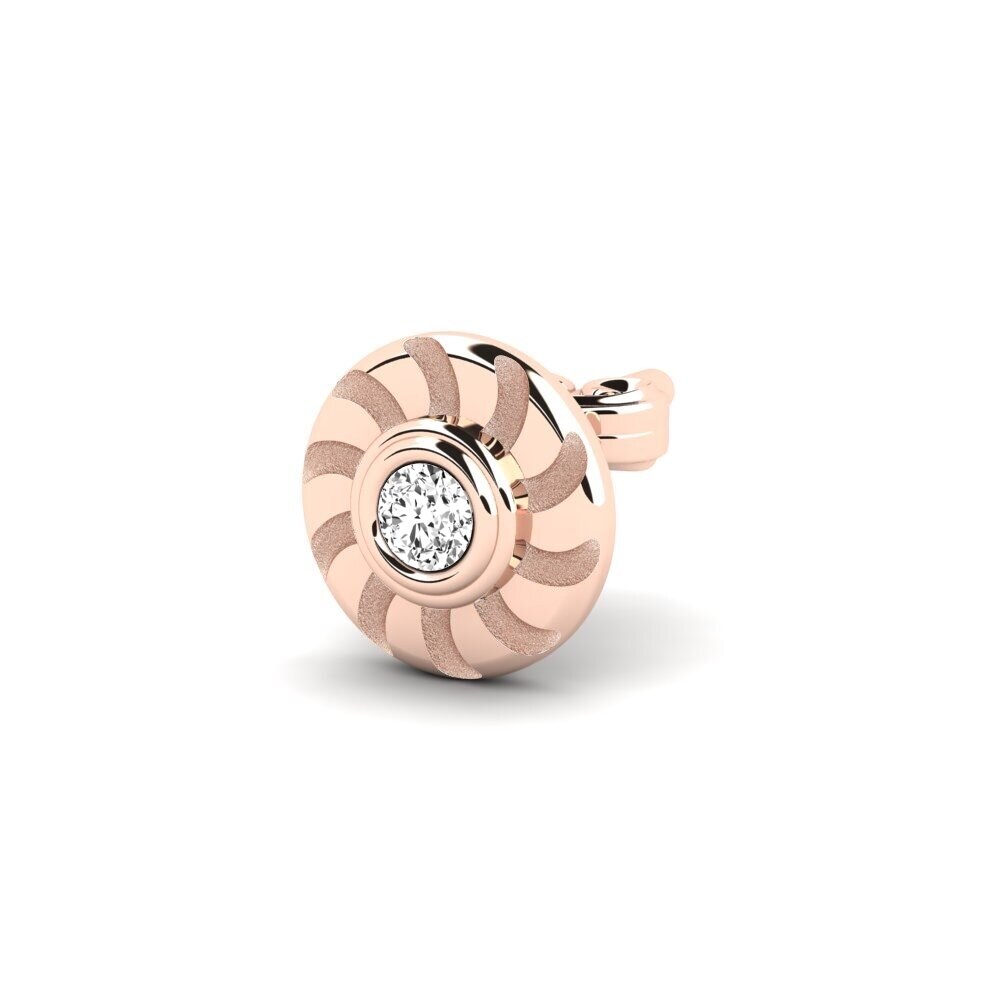 14ct Rose Gold Moissanite Men's Earring Bengi