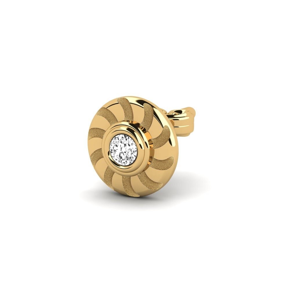 9ct Yellow Gold Moissanite Men's Earring Bengi