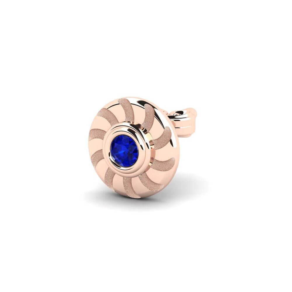 14ct Rose Gold Sapphire Men's Earring Bengi