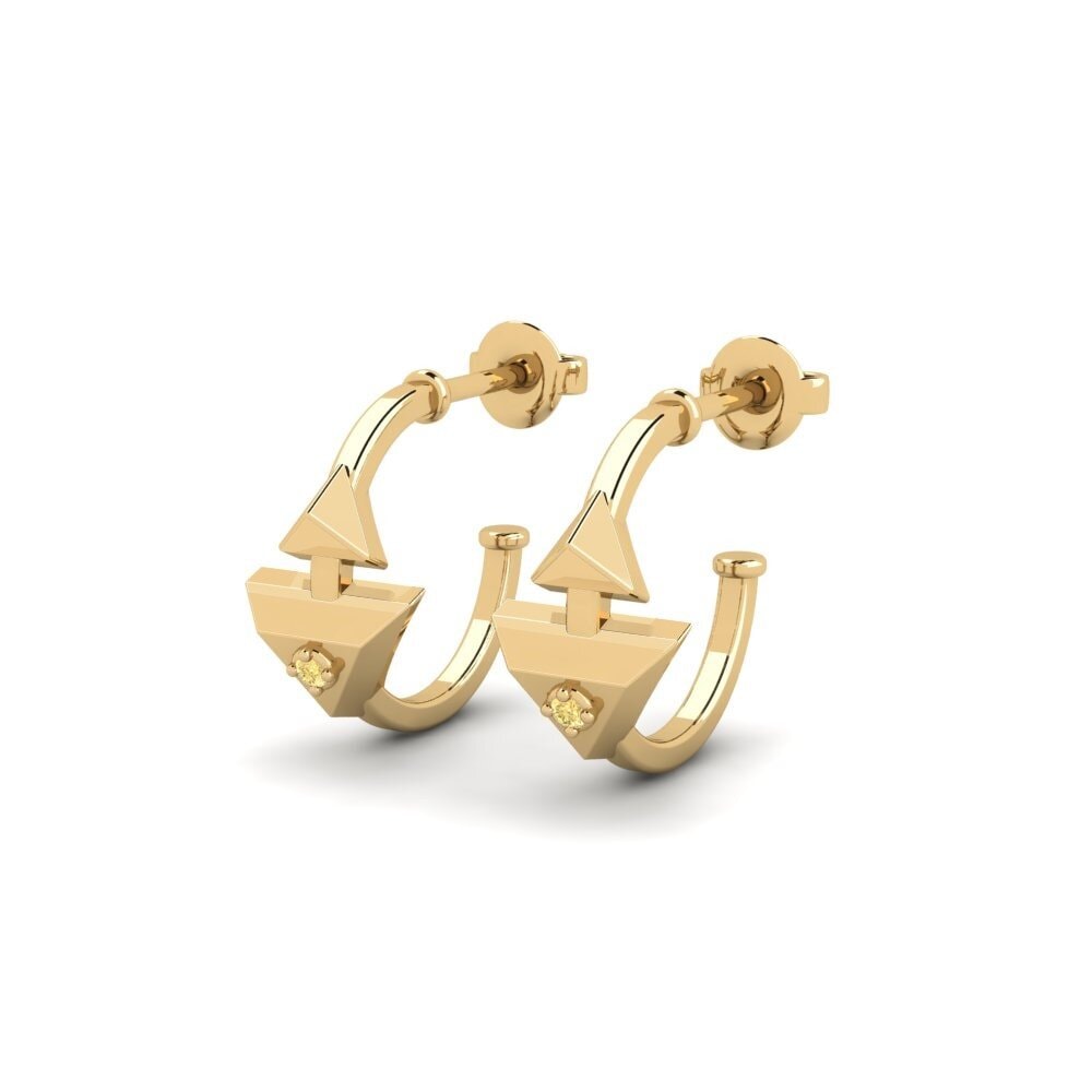 Gele Diamant Dames Oorbellen Benhill