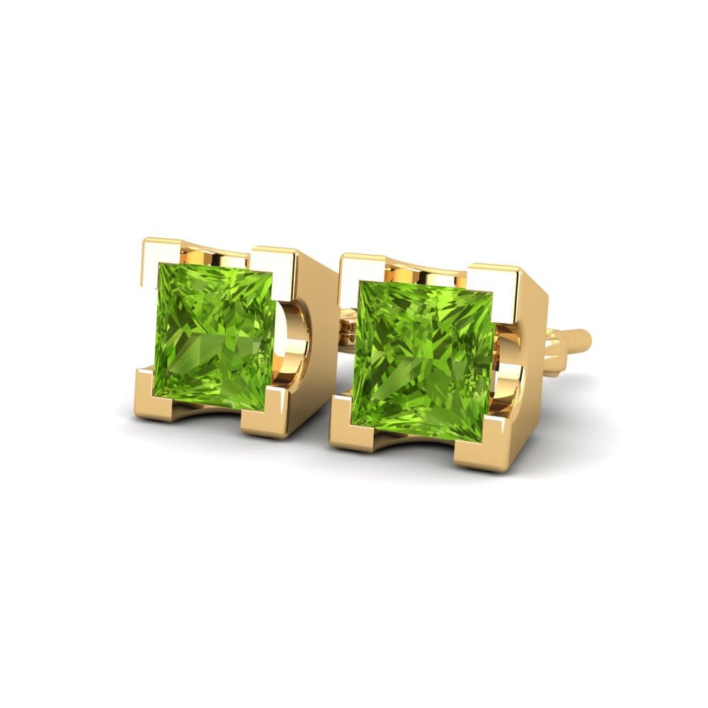 9k Oro Amarillo Peridoto Pendiente de mujer Benian