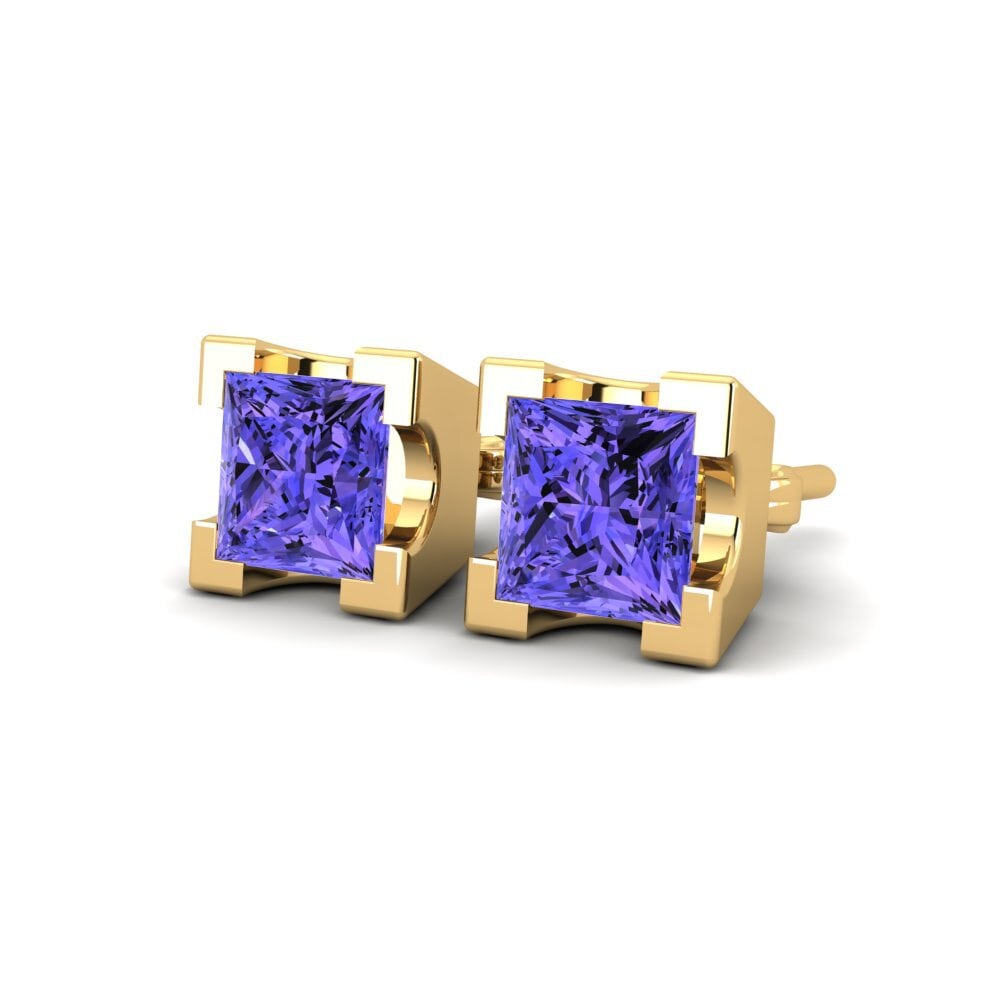 14k Oro Amarillo Tanzanita Pendiente de mujer Benian