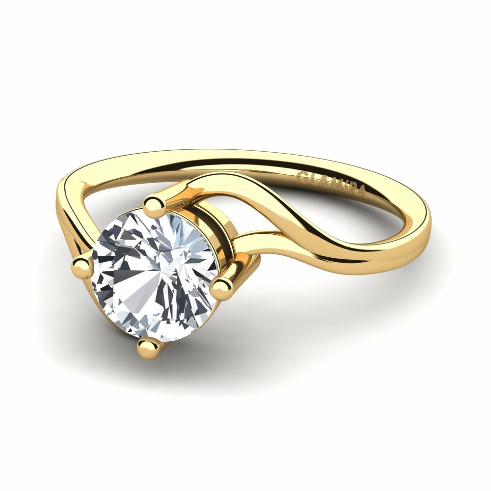 Circón Blanco Anillo de compromiso Berangaria 1.0 crt