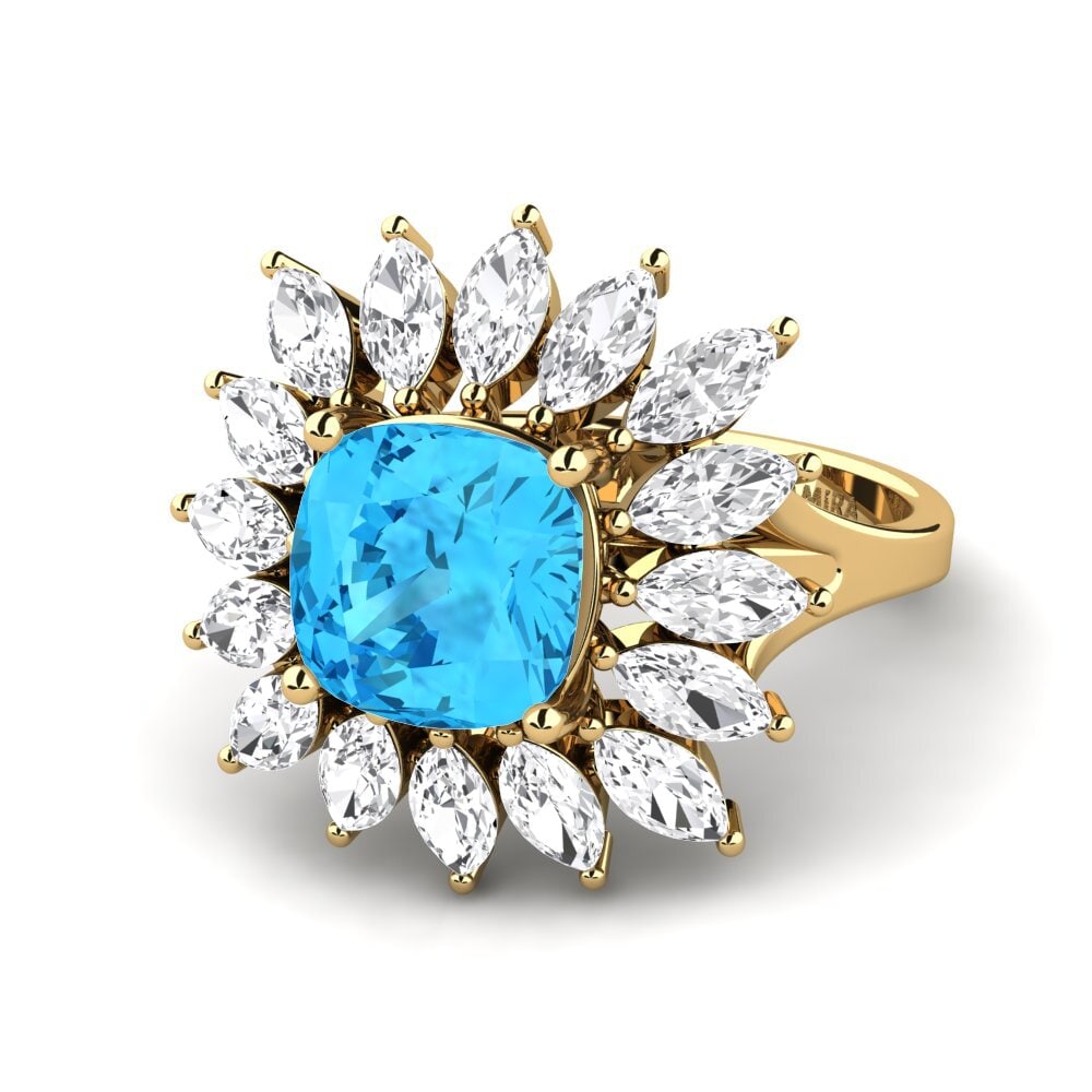 14k Oro Amarillo Anillo de compromiso Berard