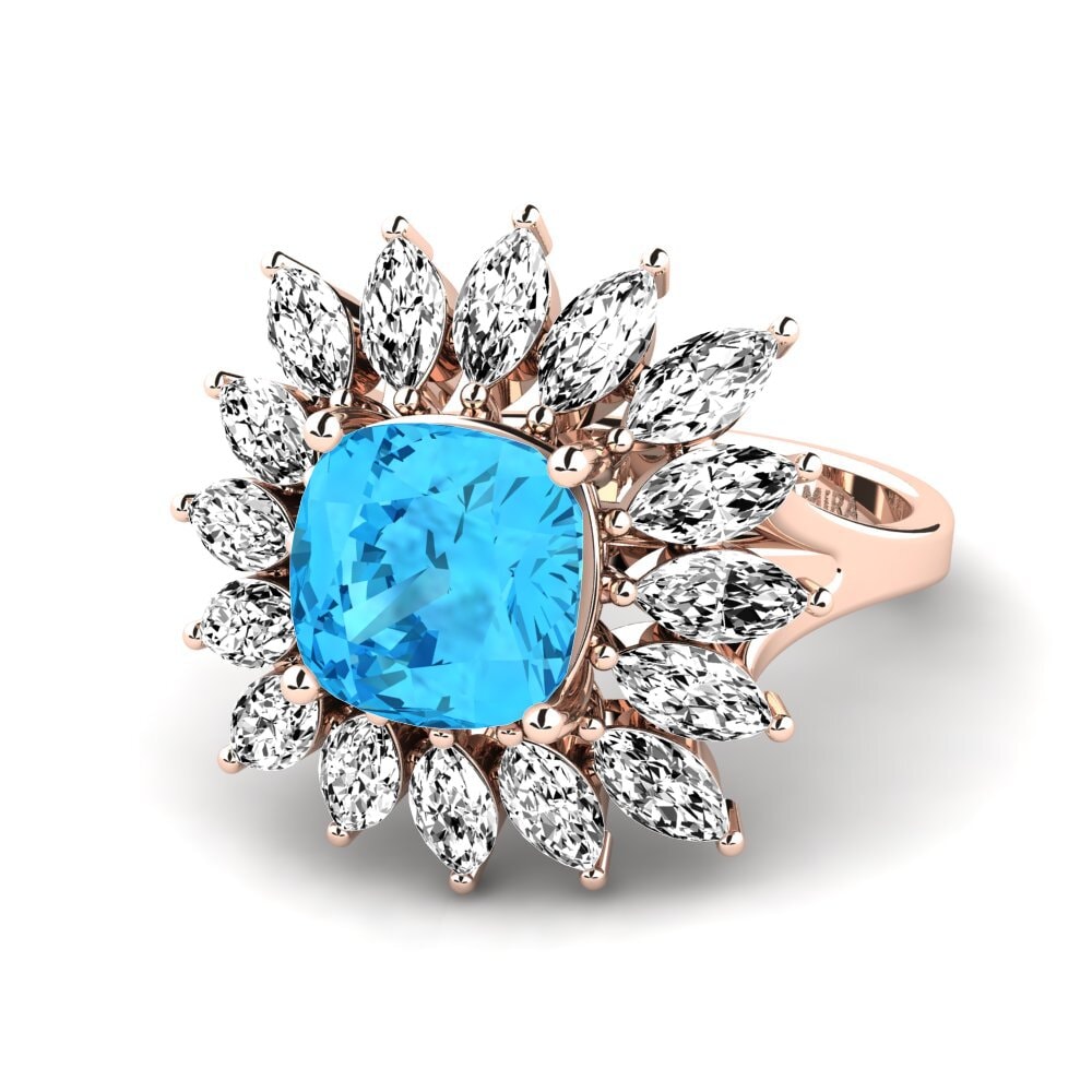 Blue Topaz Engagement Ring Berard
