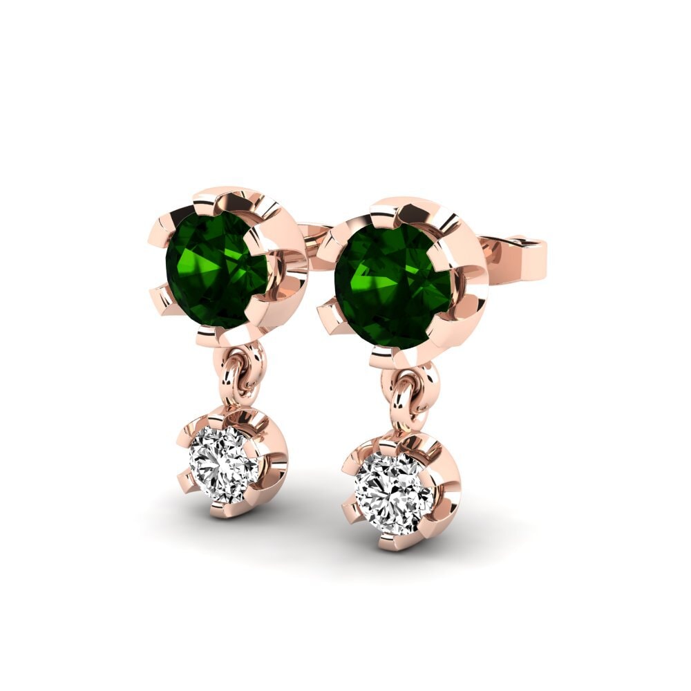 14ct Rose Gold Green Tourmaline Women's Earring Berceste