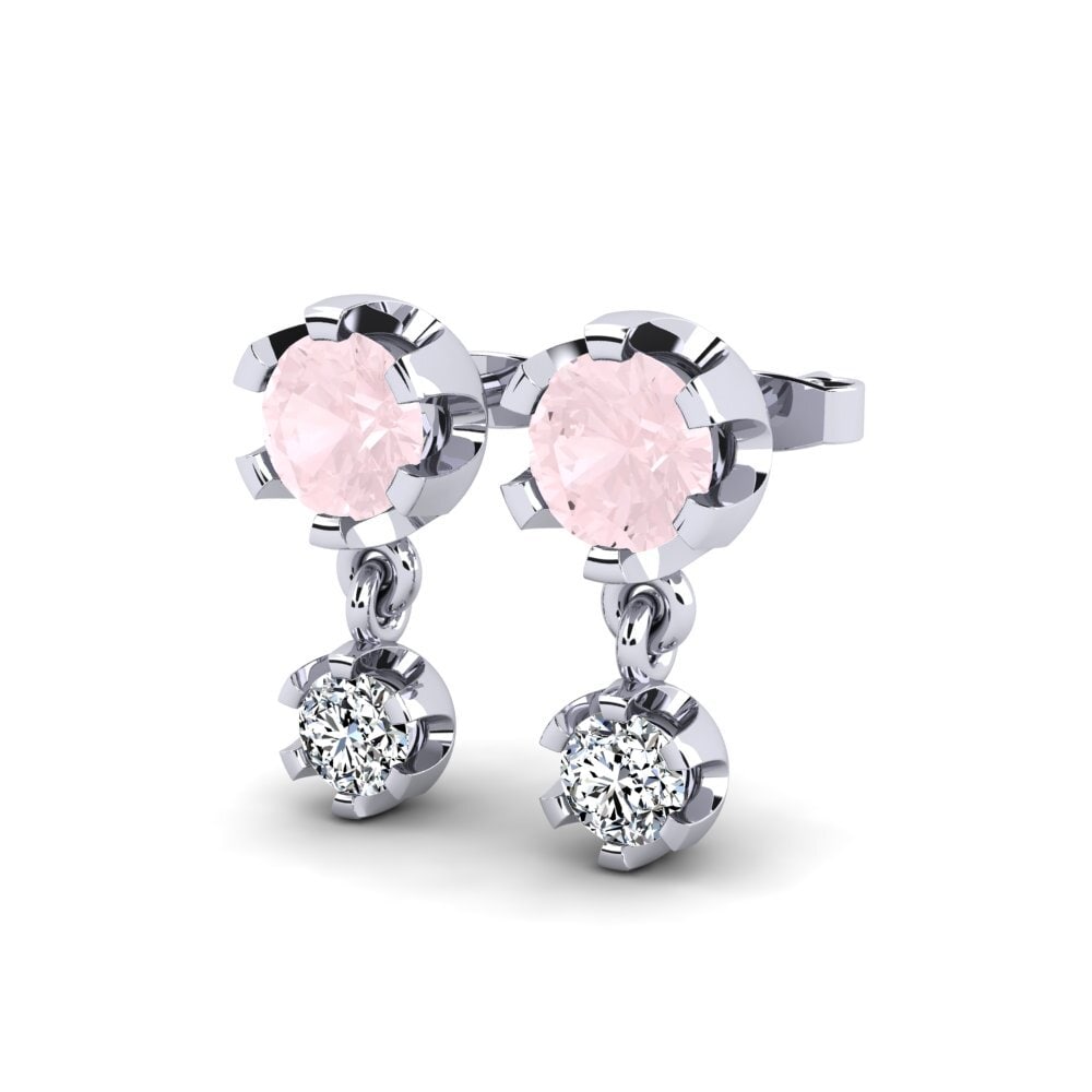 Quartz Rose Boucle d'oreille femme Berceste