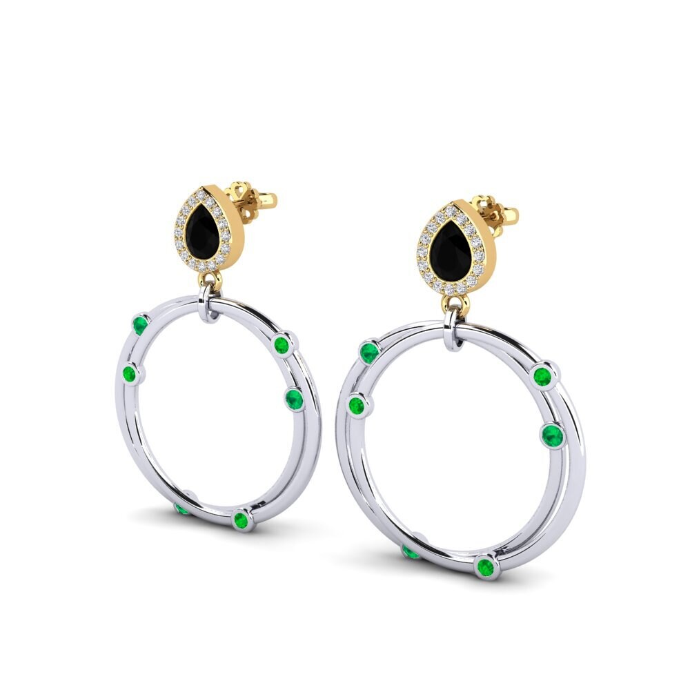 Saphir noir SYLVIE Boucles D'oreilles Berdea