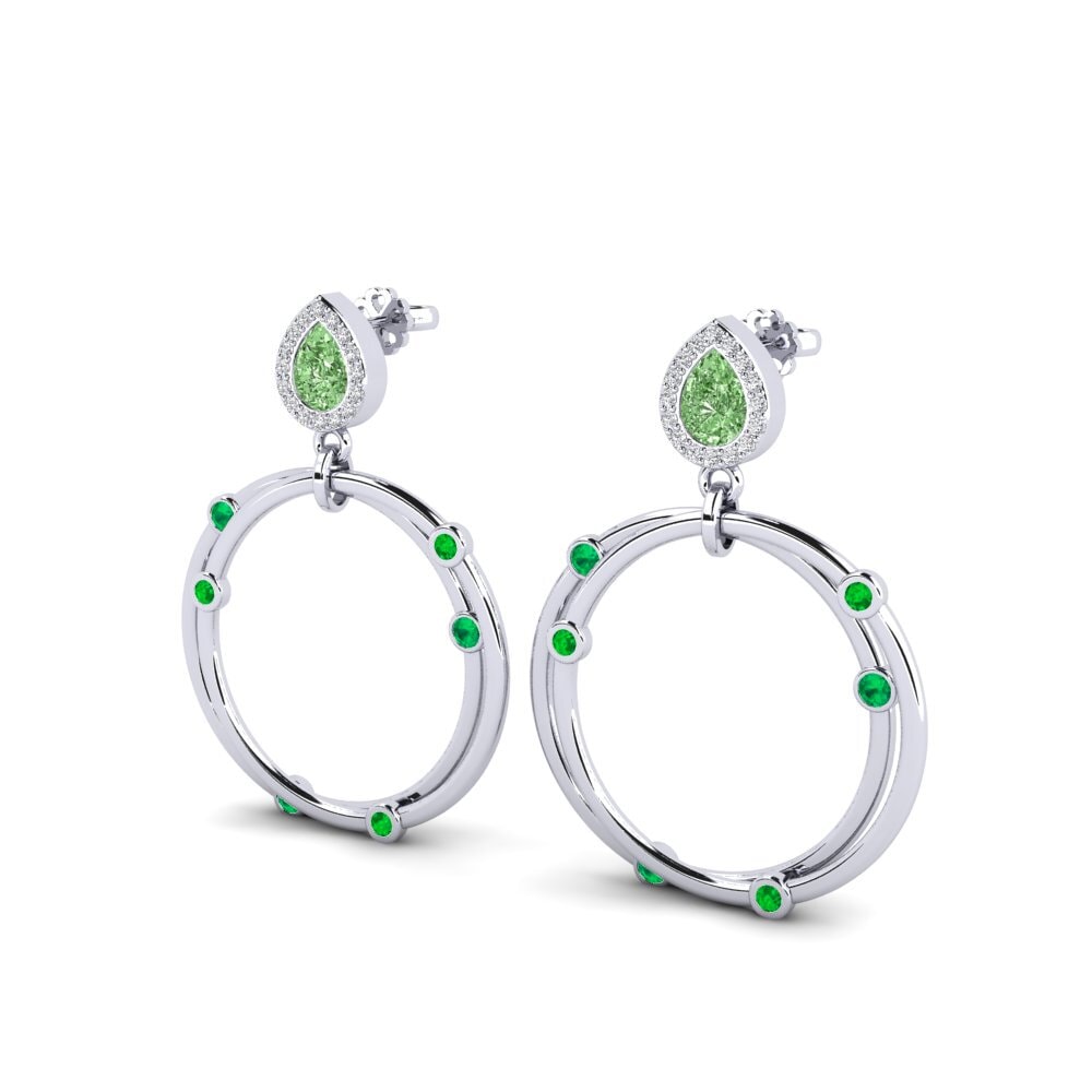 950 Platinum Green Diamond SYLVIE Earring Berdea