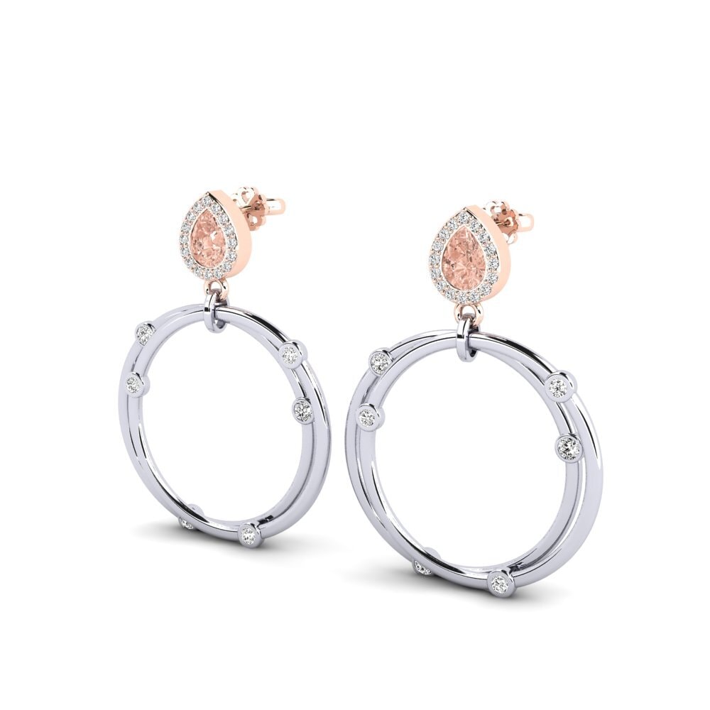 14k White & Rose Gold Morganite SYLVIE Earring Berdea