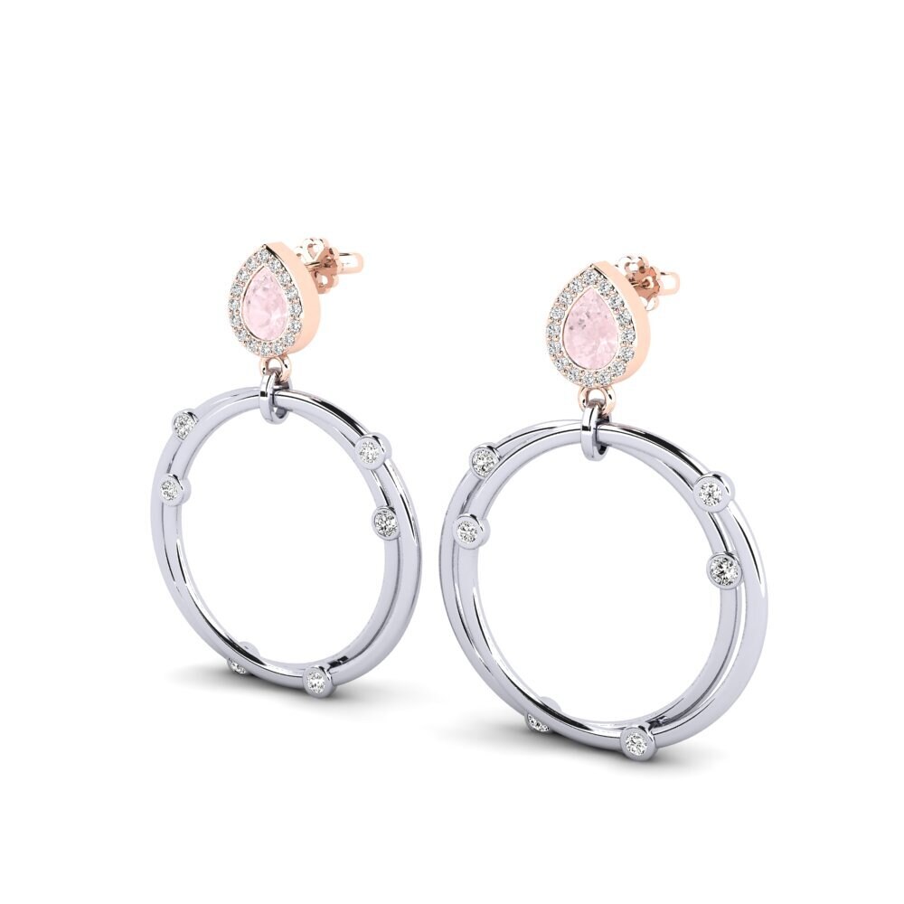 14k White & Rose Gold Rose Quartz SYLVIE Earring Berdea