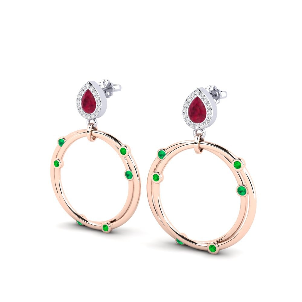 14K Rose & White Gold Ruby SYLVIE Earring Berdea
