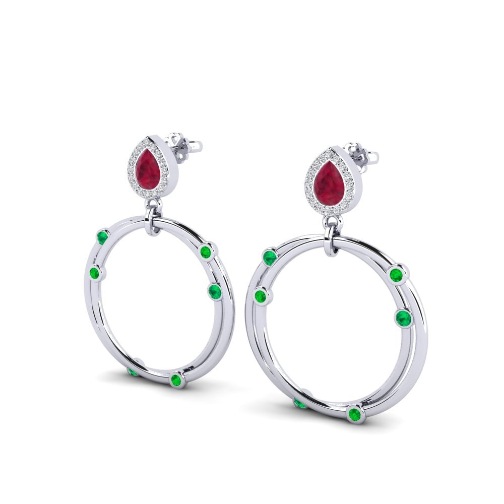 Paladio 950 Rubí SYLVIE Pendientes Berdea