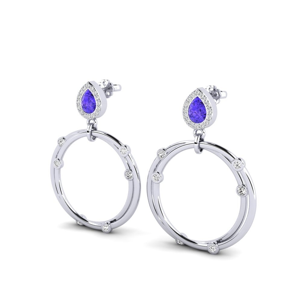 Paladio 950 Tanzanita SYLVIE Pendientes Berdea