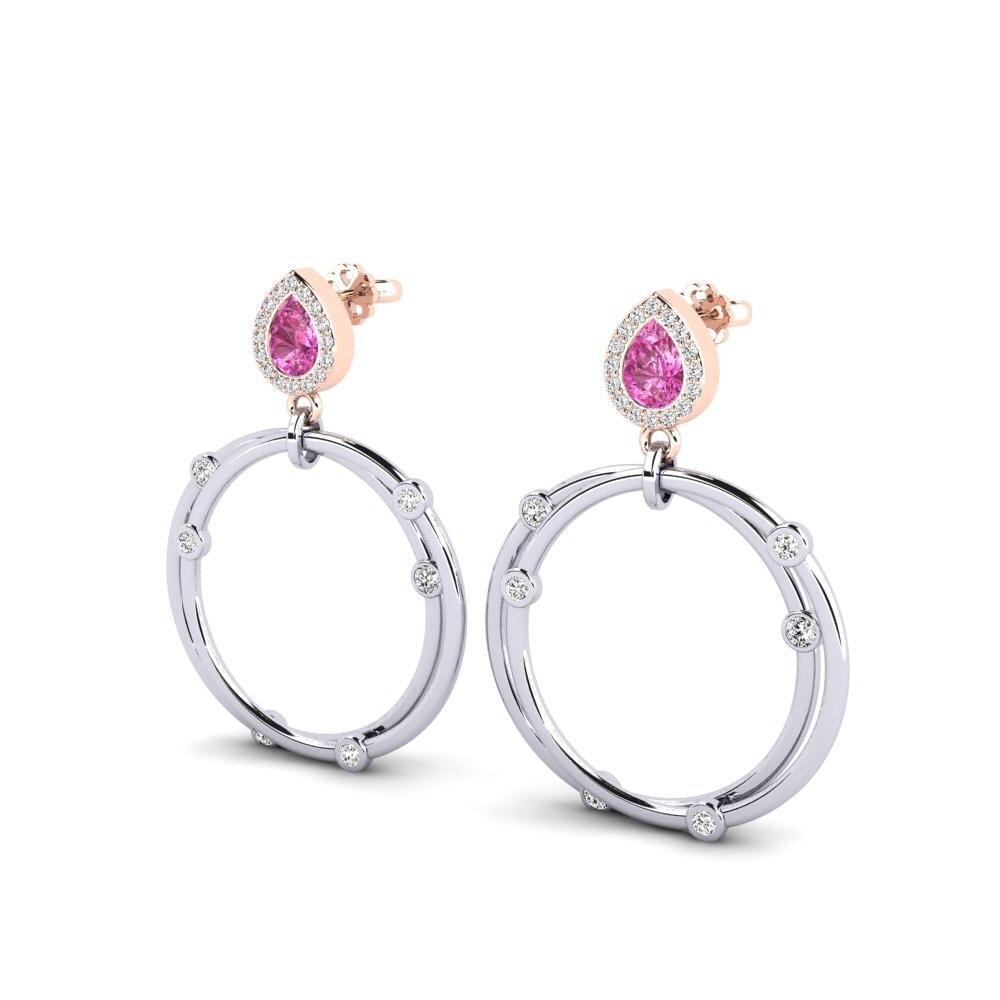 14k White & Rose Gold Pink Topaz SYLVIE Earring Berdea