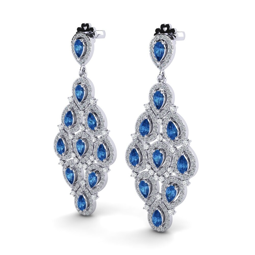 Dark Blue Zirconia Earring Berdesi