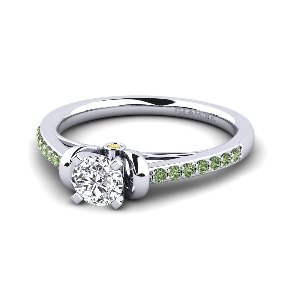 18k Oro Blanco Diamante Anillo de compromiso Berdina