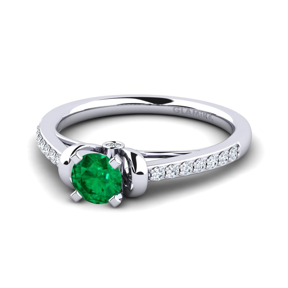Esmeralda (creada en laboratorio) Anillo de compromiso Berdina