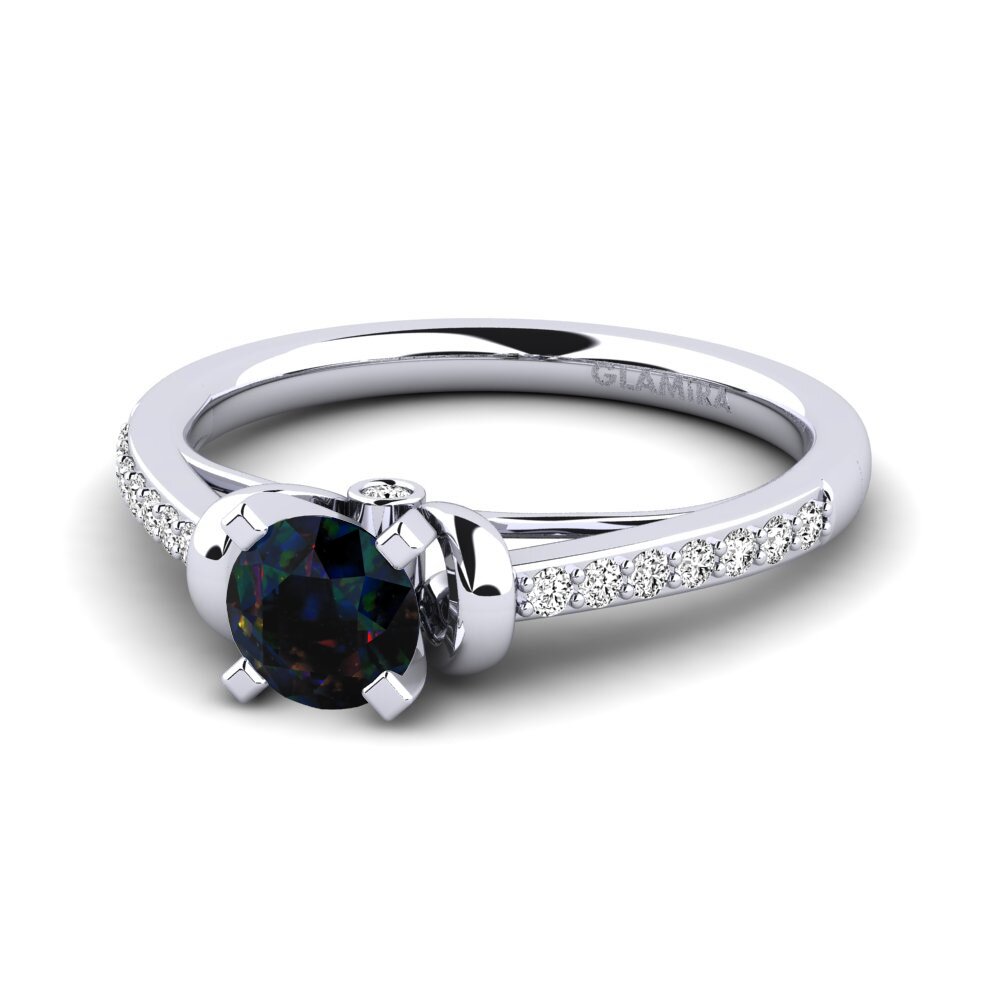 Opalo Negro Anillo de compromiso Berdina 0.5 crt
