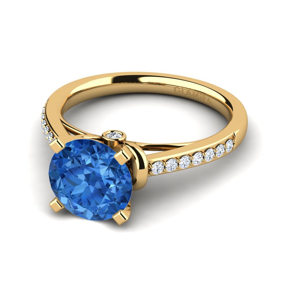 Circonita Azul Oscuro Anillo de compromiso Berdina 2.0 crt