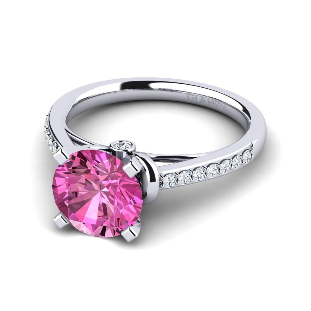 9ct White Gold Pink Topaz Engagement Ring Berdina 2.0 crt