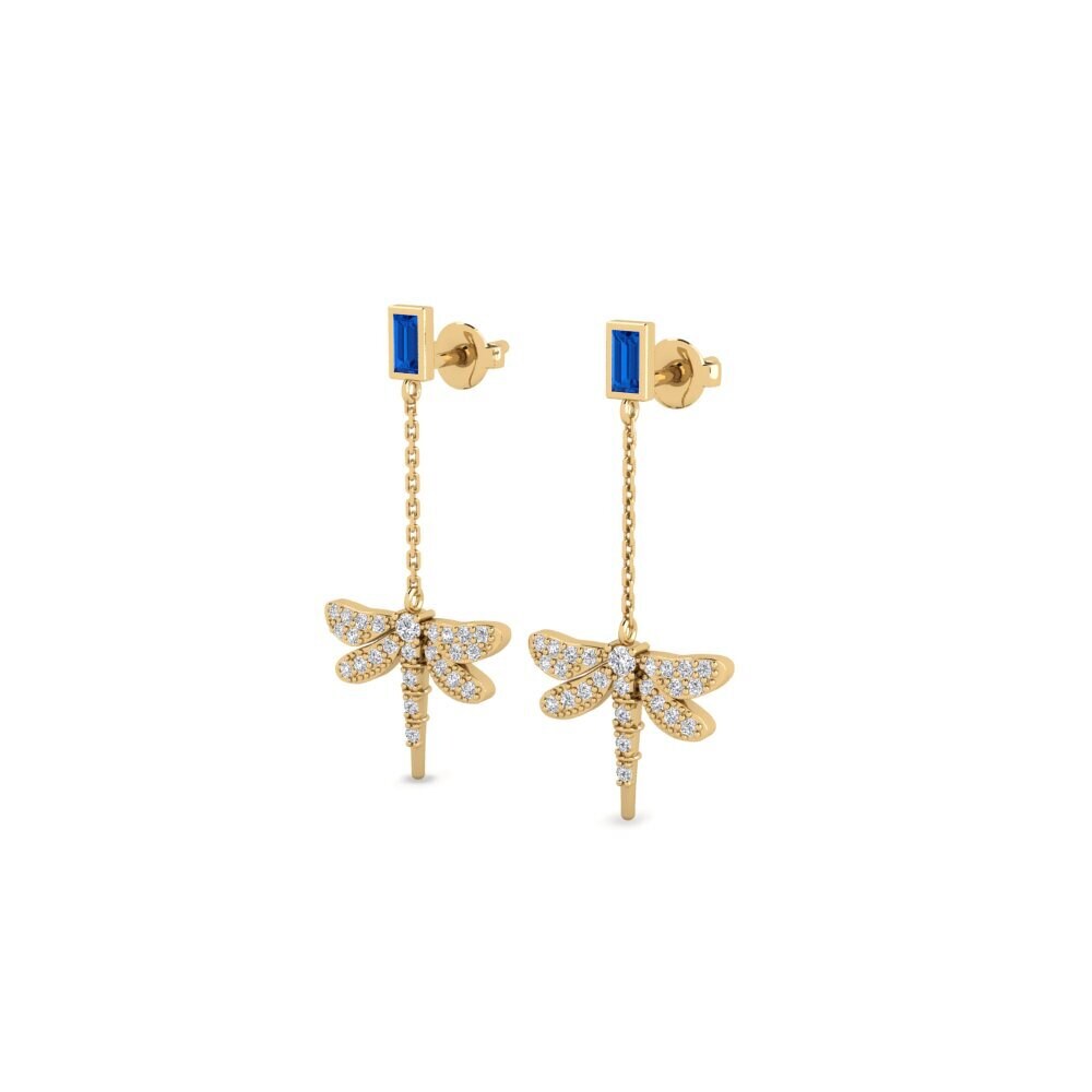 Zircone Bleu Foncé Boucle d'oreille femme Berekua