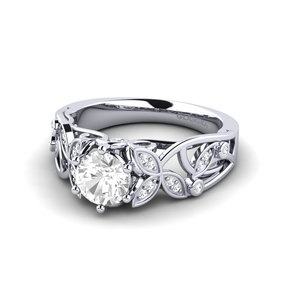 Zafiro blanco Anillo de compromiso Bergette