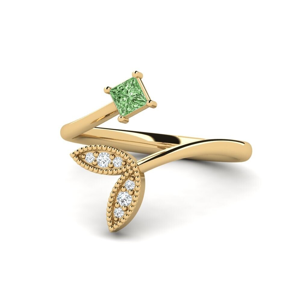Diamante Verde Anel Bergthor