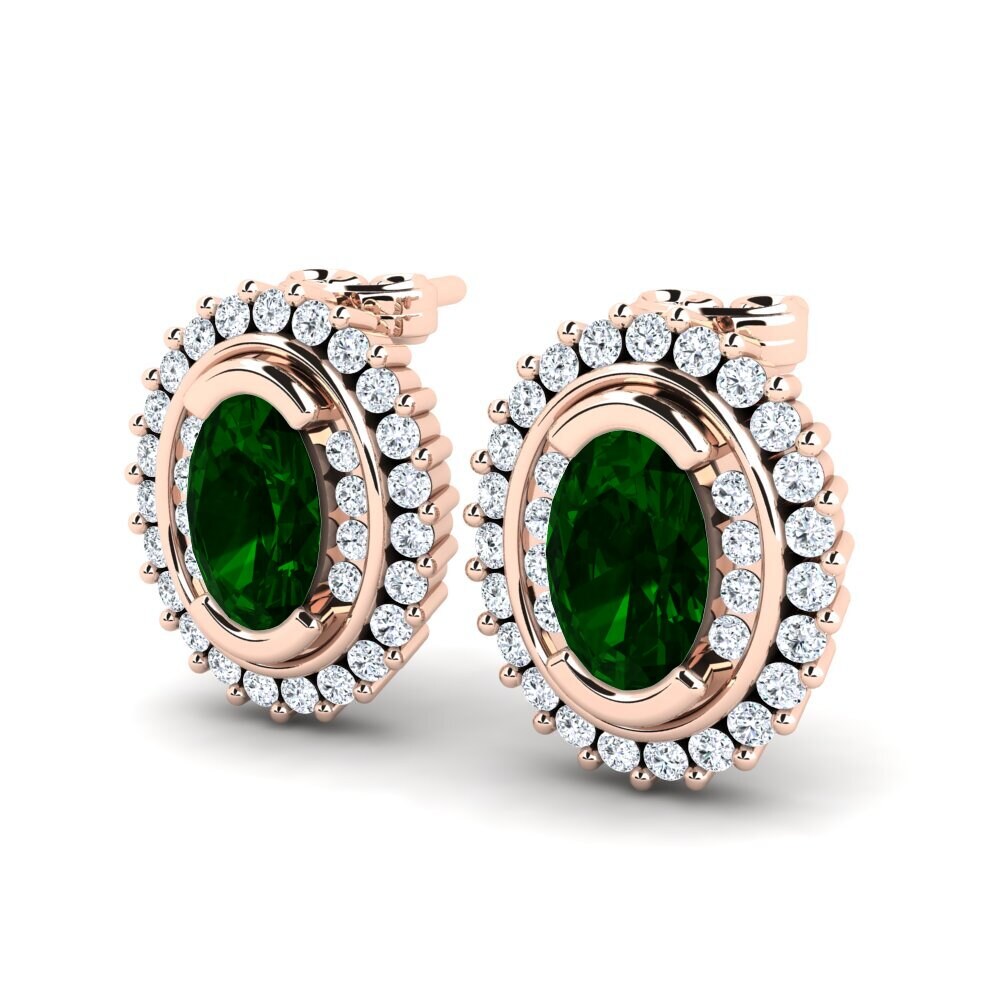 18ct Rose Gold Green Tourmaline Women's Earring Beria