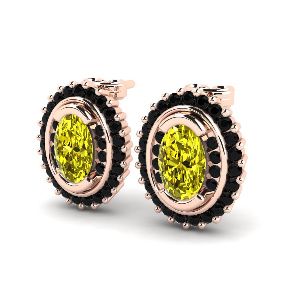 14ct Rose Gold Yellow Diamond Women's Earring Beria