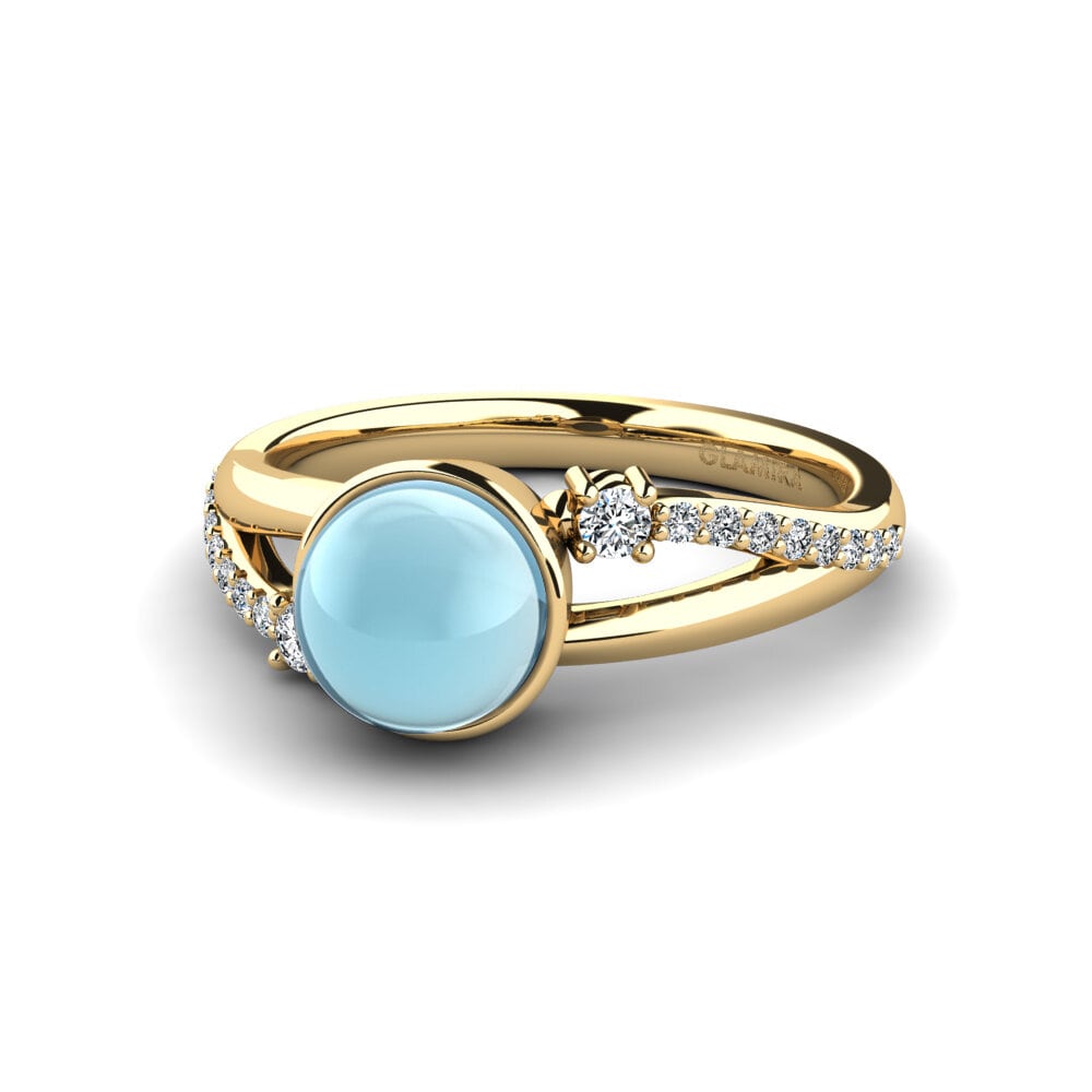 Aquamarine Engagement Ring Beriyman - Cabochon Round
