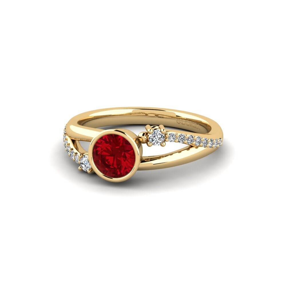 Circonita Roja Anillo de compromiso Beriyman - Round
