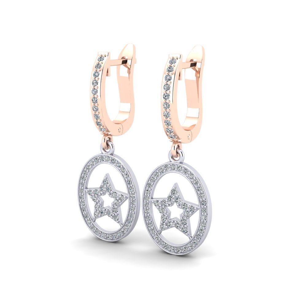 14ct Rose / White Gold Women's Earring Berkley