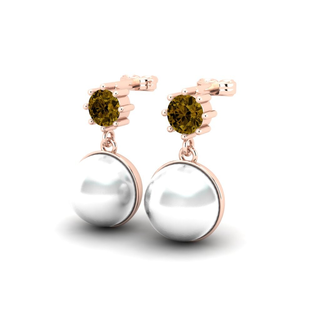 9ct Rose Gold Brown Zircon Women's Earring Bernieceed