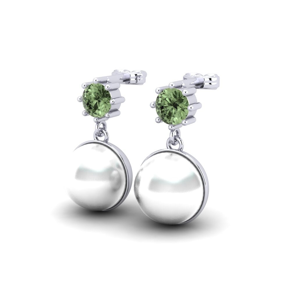 14ct White Gold Green Sapphire Women's Earring Bernieceed