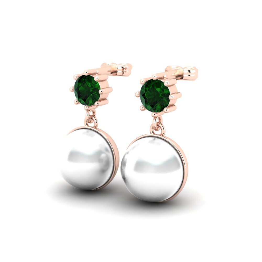 14k Oro Rosa Turmalina verde Pendiente de mujer Bernieceed