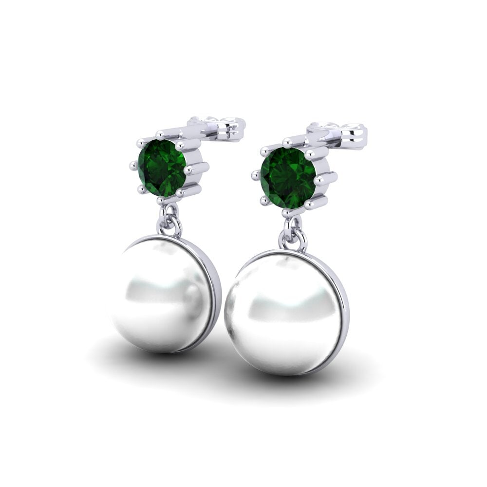 18ct White Gold Green Tourmaline Women's Earring Bernieceed