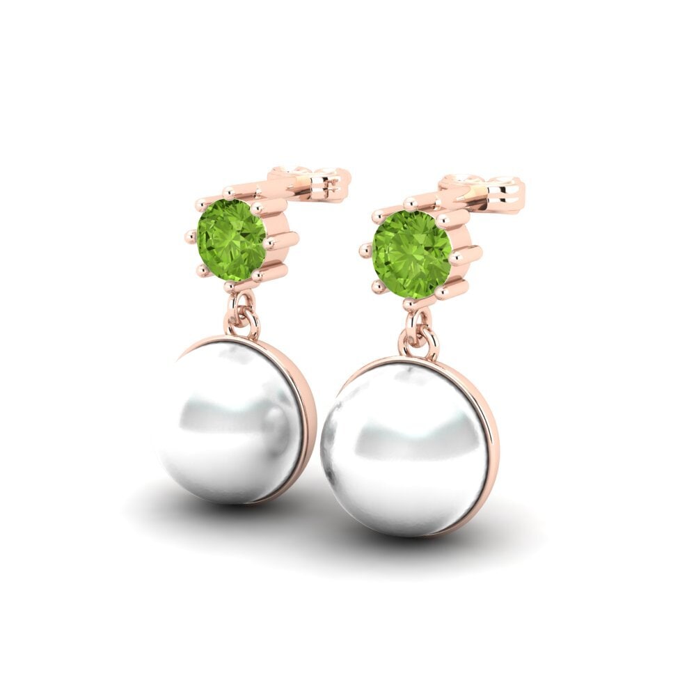 14k Oro Rosa Peridoto Pendiente de mujer Bernieceed